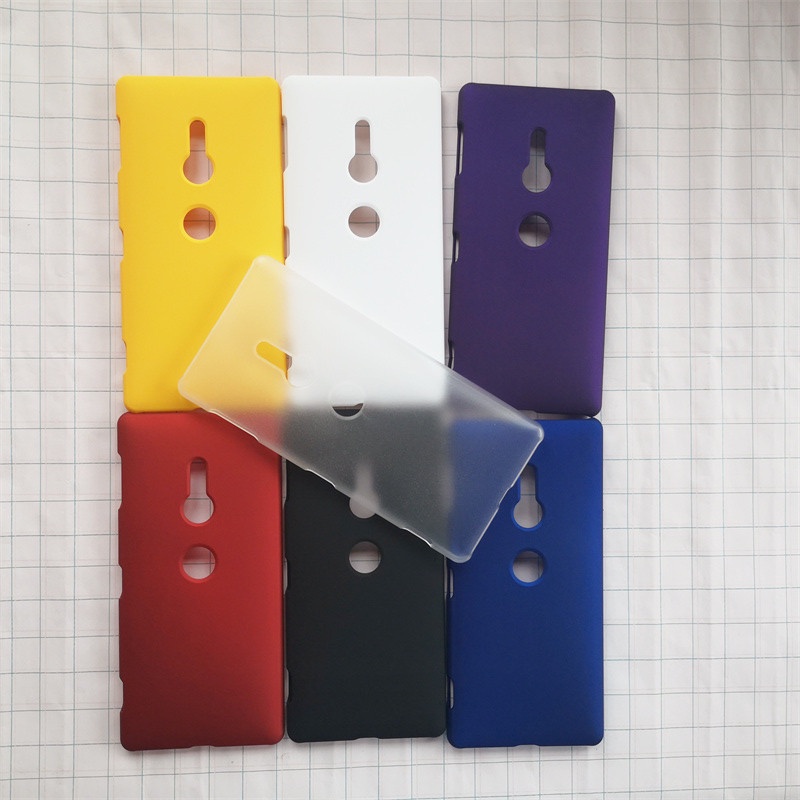 เคสแข ็ งบางเฉียบสําหรับ Sony Xperia XZ2 XZ3 Dual Matte Solid Color Back Case Cover