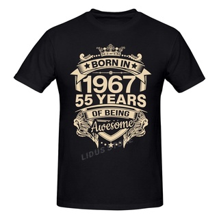 เสื้อยืดแขนสั้น พิมพ์ลายกราฟฟิค Born In 1967 55 Years For 55Th Birthday Gift สําหรับผู้ชาย