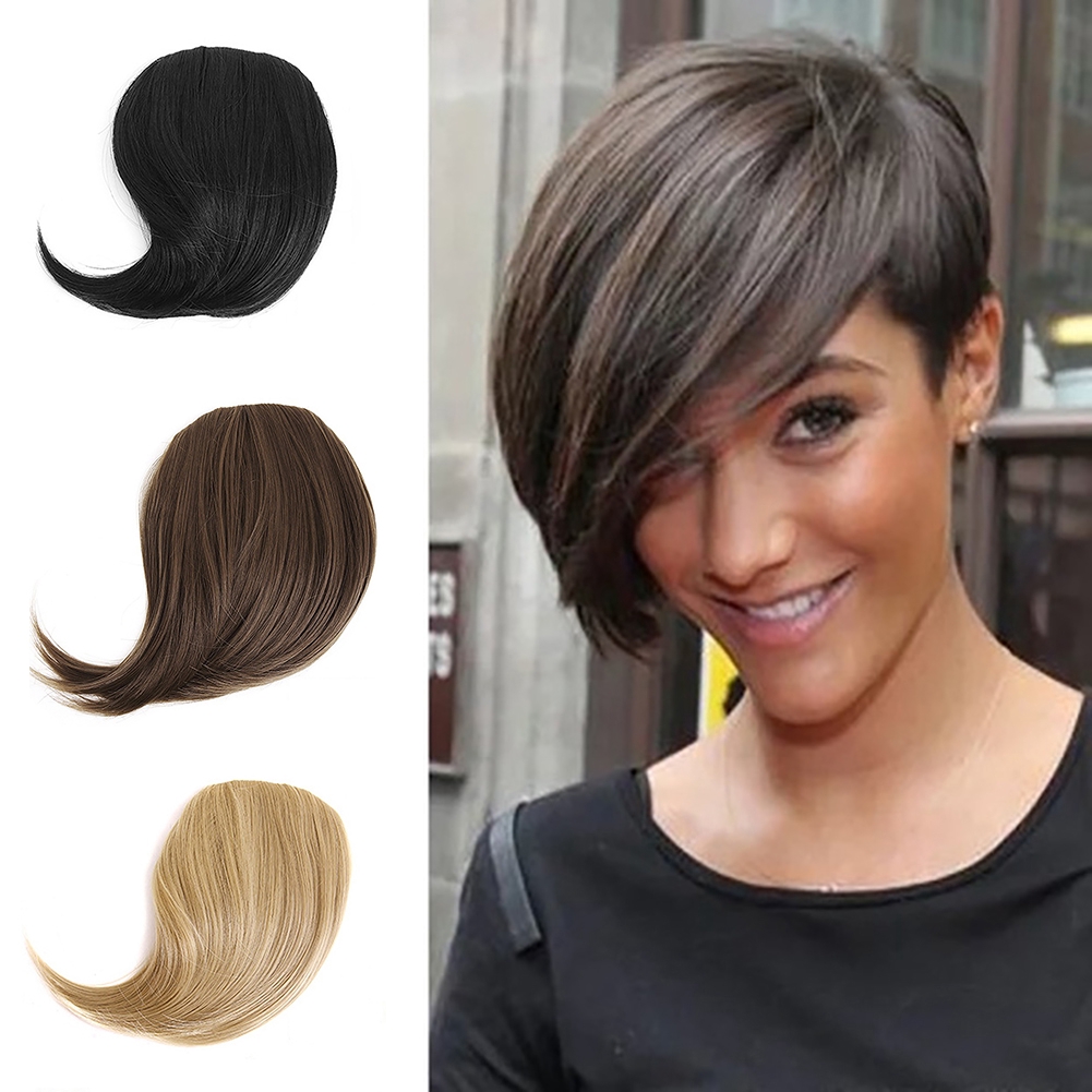 Neat Front Fringe Clip On Bangs Hairpiece Black Brown Blonde