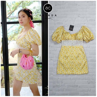เดรสสั้นสีเหลือง (S/M/L) By Alinda