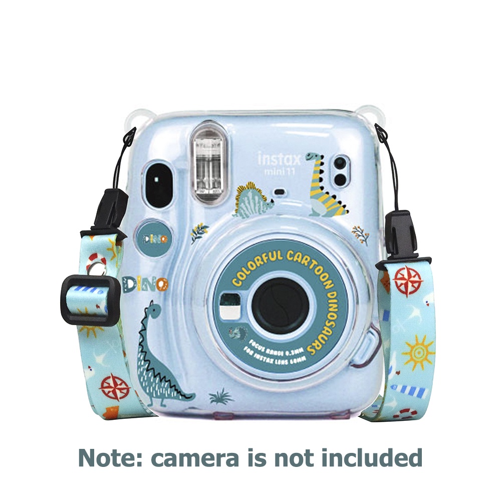 กระเป๋าเคสคริสตัลใส พร้อมกระเป๋า สายคล้อง สติกเกอร์ และสายคล้อง สําหรับ Fujifilm Instax Mini 11 (ไม่รวมกล้อง)