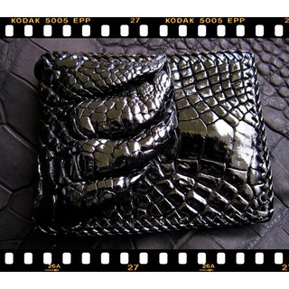 crocodile skin leather lacing wallet  pocket  coinCrocodile Wallet Alligator Wallets → Genuine Croc Leather Wallets