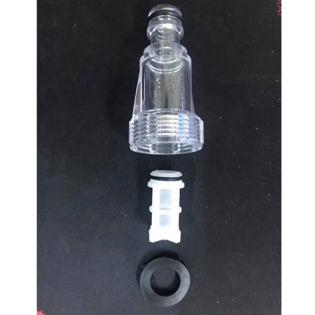 ชุดข้อต่อกรอง อะไหล่ทางน้ำเข้าสีใส มีตัวกรอง ใช้กับเครื่องฉีดน้ำทุกรุ่น