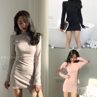 Mini Dress แขนยาวคอเต่า 🐣 Korean Style 🍃 มีหลายสี เลื่อนดูภาพถัดไปน้าา 🔸