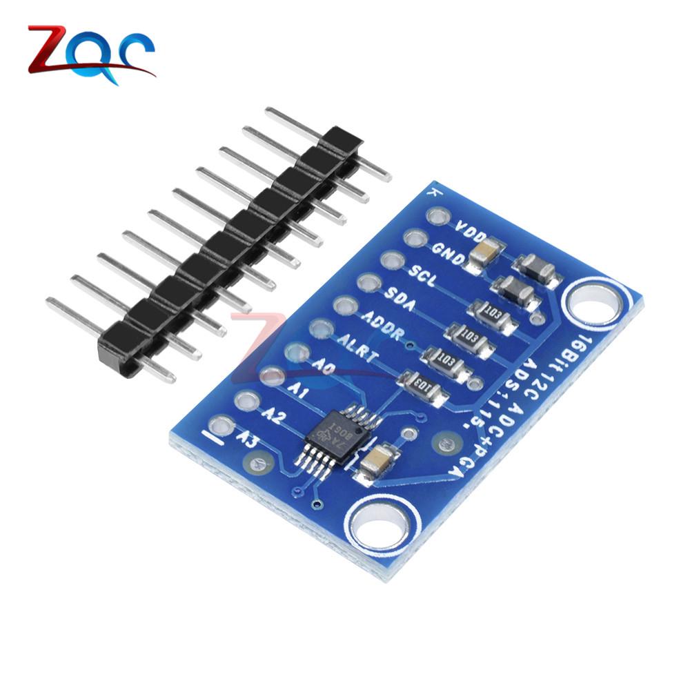 โมดูลเครื่องขยายเสียง 16 Bit I2C ADS1115 ADC 16 ความแม่นยําสูง 4 ช่องทาง พร้อม Pro Gain สําหรับ Arduino RPi