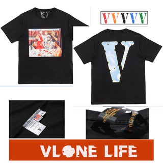 VLONE คลาสสิคแฟชั่นเสื้อยืดแขนสั้นลําลองคอกลมสไตล์ใหม่สําหรับผู้ชายและผู้หญิง