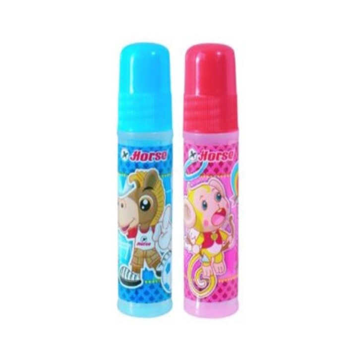 Horse กาวน้ำ ตราม้า สีใส หัวฟองน้ำ กาวติดกระดาษ ใช้ง่าย ไม่เลอะเทอะ ขนาด 30cc. 50cc. (มี 2 สี ชมพู , ฟ้า)