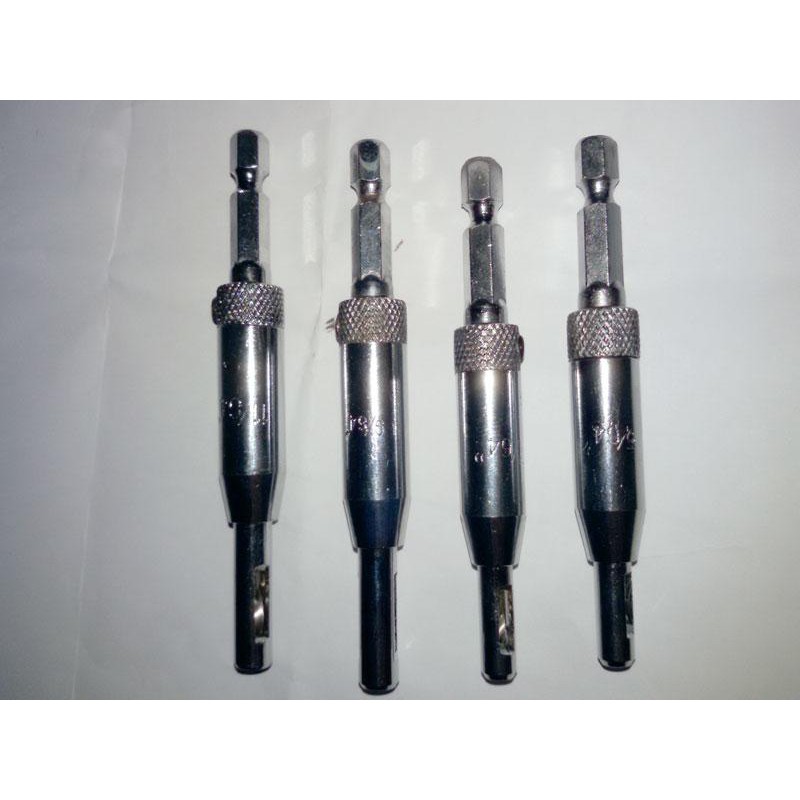 DC01 ดอกเจาะบานพับ ชุด 4 ตัว ขนาดต่อนิ้ว 5/64'' 7/64'' 9/64'' 11/64' ขนาดมิล 2mm 2.8mm 3.5mm 4.5mm