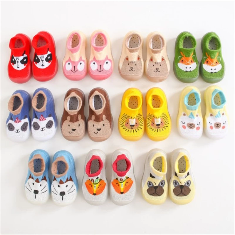 Luckybaby_hua รองเท้าเด็กหัดเดิน รองเท้าพื้นยางกันลื่นรุ่นข้สั้น ลายสัตว์เยอะมาก A42
