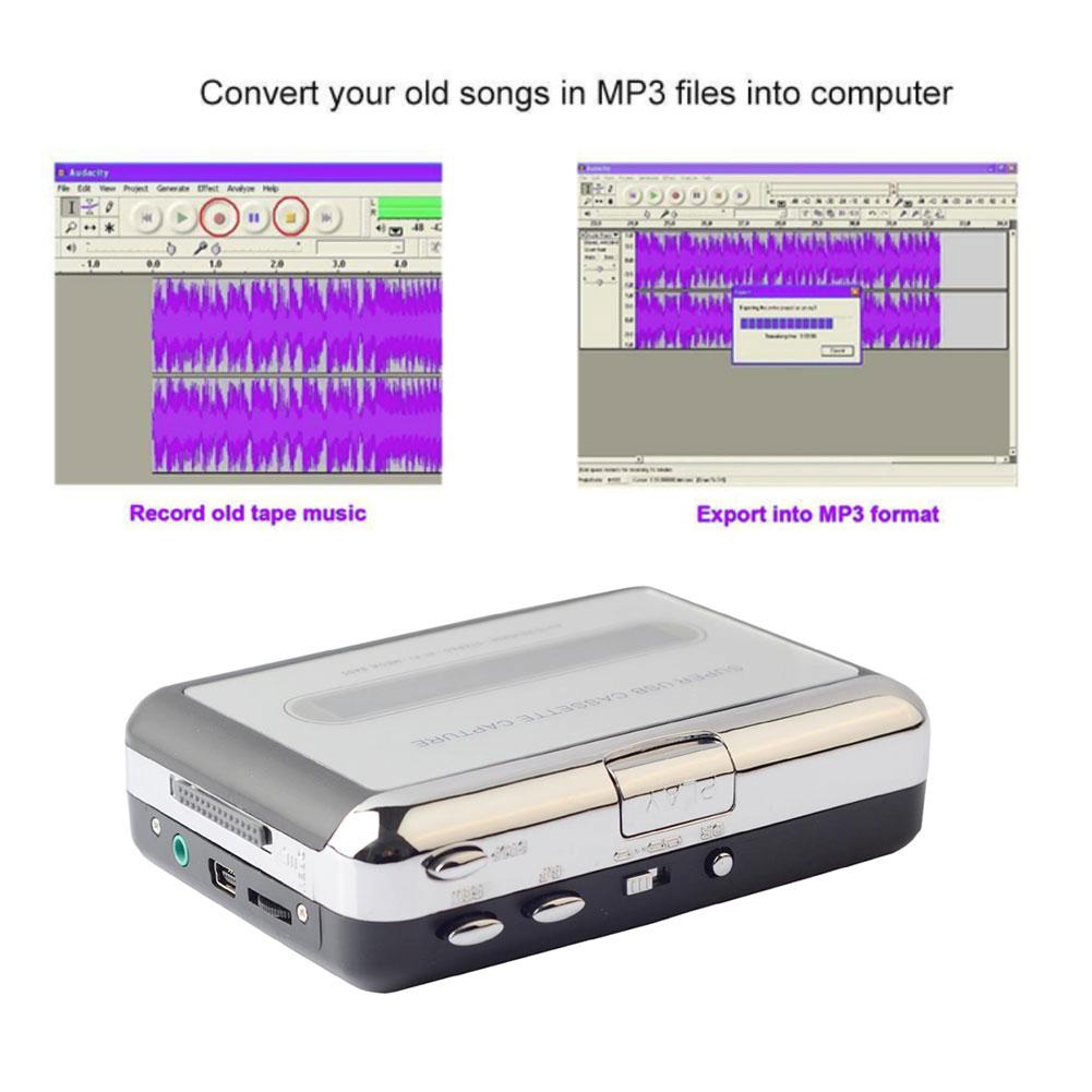 KE Ezcap Walkman เครื่องเล่นเทปคาสเซ็ตเครื่องเล่นเพลงแปลงไฟล์ MP3 เป็น MP3 เครื่องบันทึกดิจิตอล USB พร้อมหูฟัง