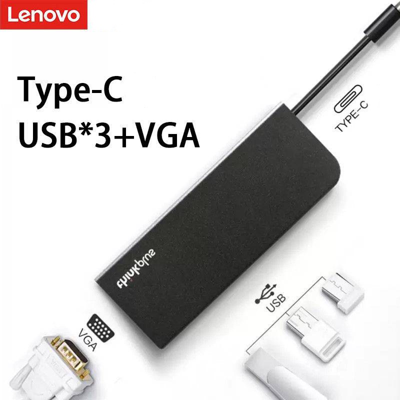 Lenovo Thinkplus Type C เป็น VGA Projector 4 In 1 Portable Extender Dock Adapter