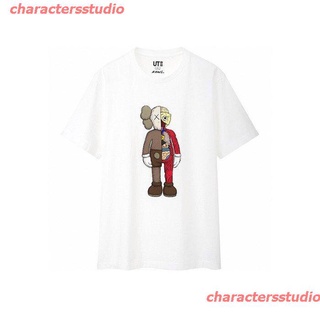 charactersstudio เสื้อยืด KAWS X Uniqlo เสื้อยืด ดพิมพ์ลาย เสื้อยืดผ้าฝ้าย คอกลม cotton ความนิยม discount Unisex