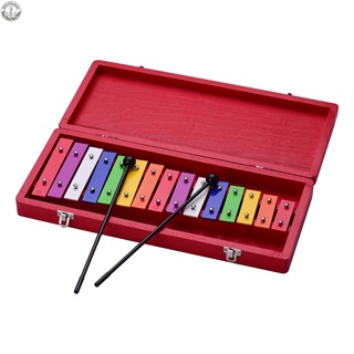 [In Stock] Muslady 15 คีย์ Glockenspiel Xylophone มีสีสันของเล่นสําหรับเด็กฝึกการศึกษา