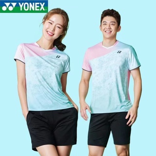 Yonex เครื่องแบบแบดมินตัน แขนสั้น ระบายอากาศ แบบแห้งเร็ว เหม…
