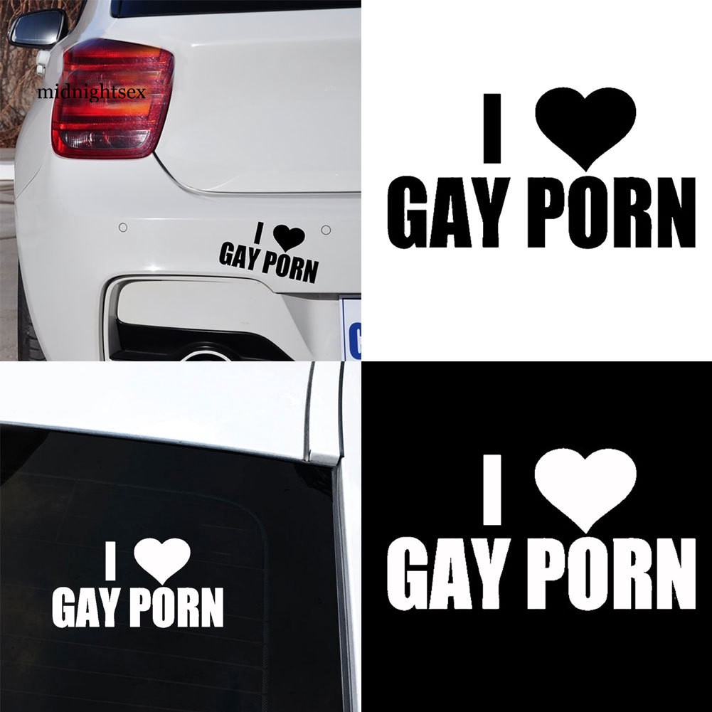 Car On Car Porn - MIDN I Love Gay Porn Funny Car Vehicle Body Window Reflective Decals  Sticker Decor