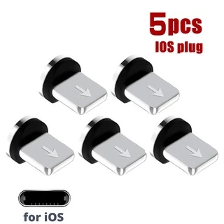 อะแดปเตอร์สายชาร์จ Type C Micro USB C แม่เหล็ก ทรงกลม 5 ชิ้น