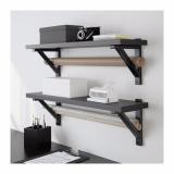 Kshop998  ชั้นไม้ 100x20cm.+ขารับไม้เบิร์ซตัวKดำ ไม้PBfoil