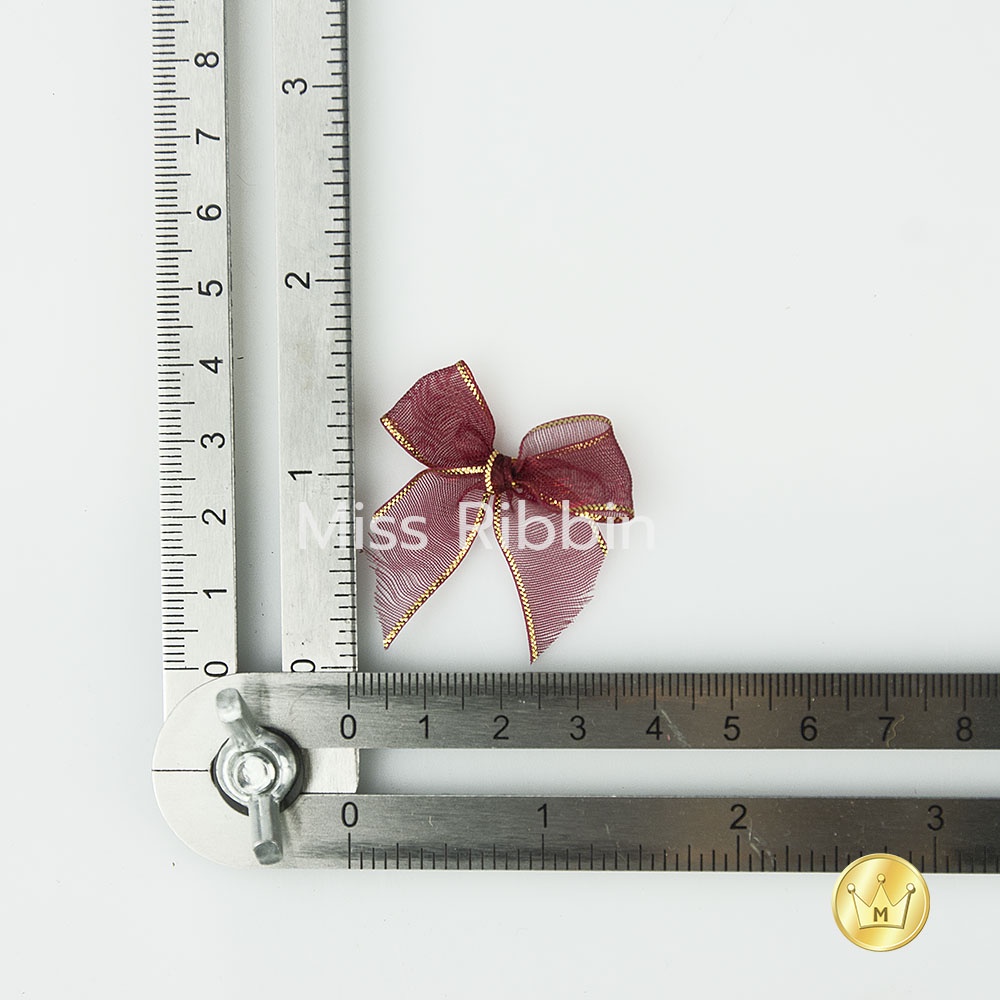 New! โบว์จิ๋วจากริบบิ้นผ้าแก้วริมทอง (100ชิ้น) สวยหรู ราคาเบาๆ - รูปที่ 2