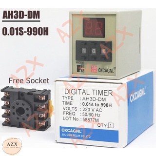 พร้อมส่ง! Timer ไทม์เมอร์ CIKACHI AH3D-DM แถม Socket จอแสดงผล LED 220vac