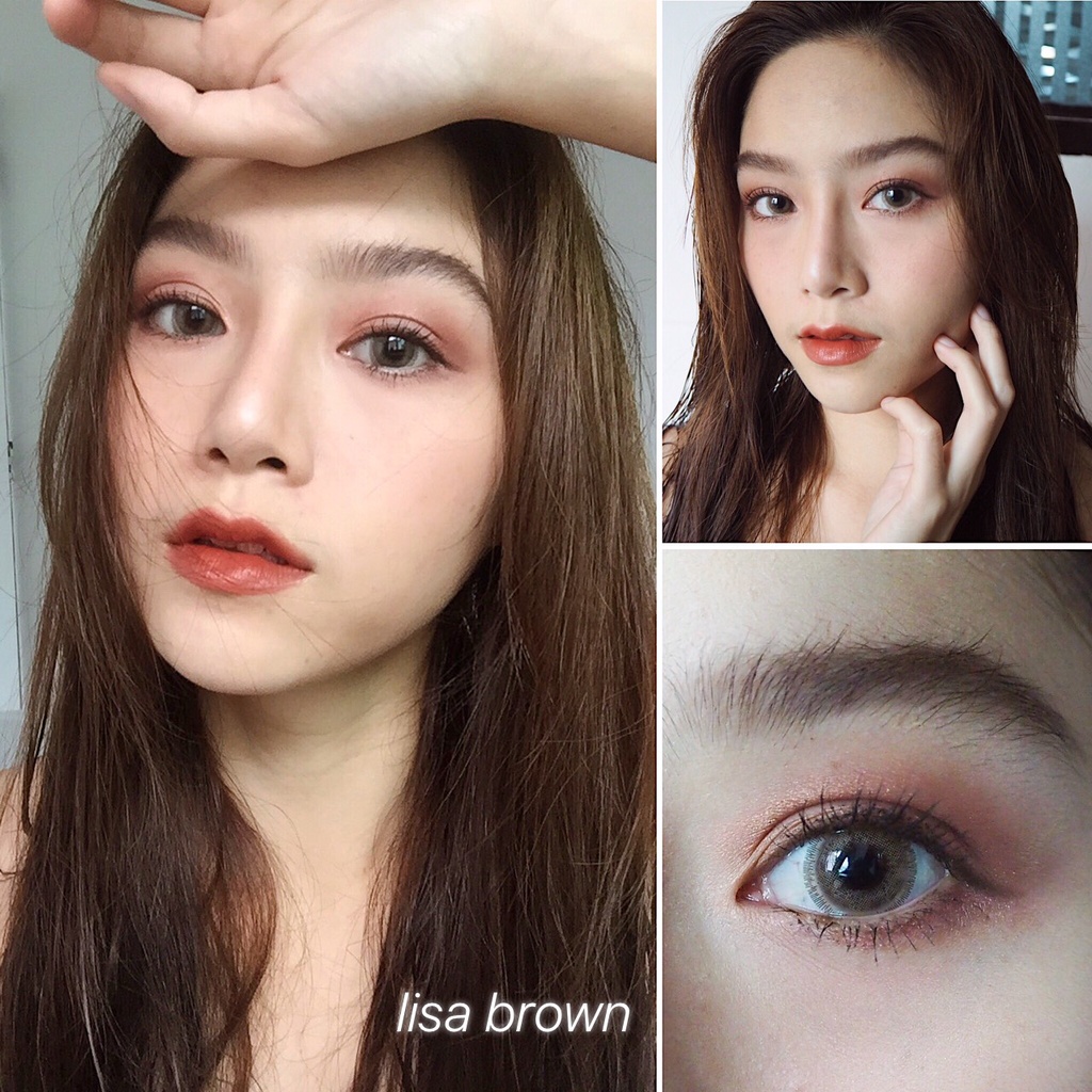 คอนแทคเลนส์ Lisa Brown / Gray (Kitty Kawaii) ขนาดบิ๊กอาย