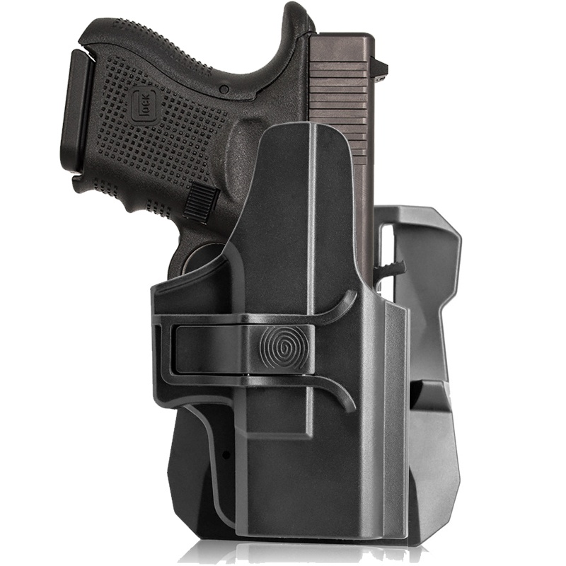 Tactical OWB Glock 26 27 33 (Gen 1-4) Gun Holster, Paddle Chest Holster Pistol Drop Lep Thgih Holder Case For G26 G27 G3