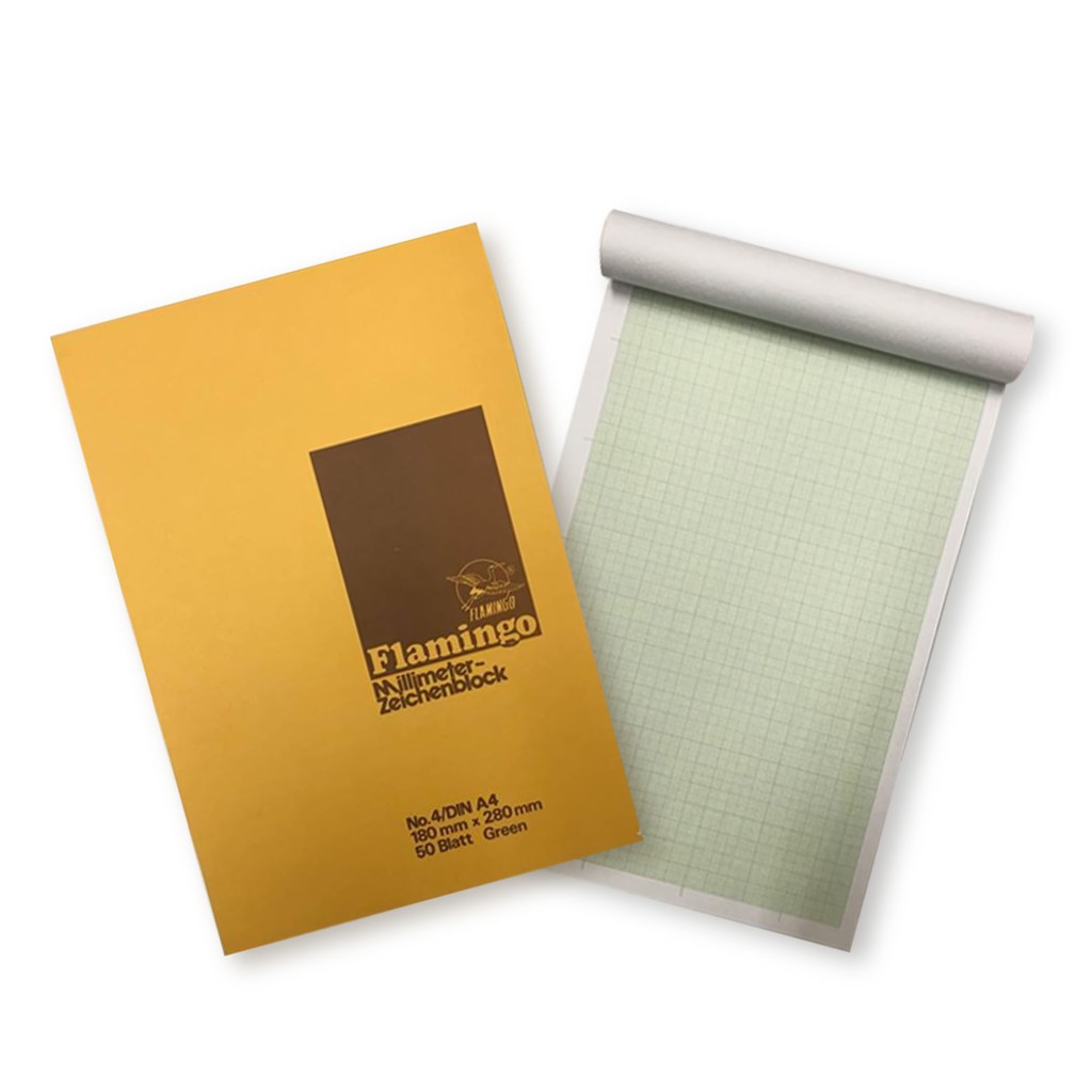 สมุดกราฟ A4 ตรานกฟลามิงโก้ เส้นสีเขียว  No.4  Flamingo Graph Log paper  มีหลายแบบให้เลือก