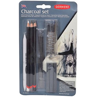 Derwent Charcoal set ดินสอชาร์โคล และแท่งชาร์โคล ชุด10ชิ้น