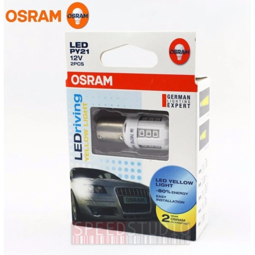 OSRAM LEDriving หลอดไฟ LED รถยนต์ ขั๊ว 1156 PY21 BA15S แบบเขี้ยวบิด จุดเดียว สำหรับไฟเลี้ยว ไฟถอย  ส
