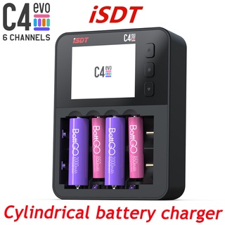 Isdt C4 EVO เครื่องชาร์จแบตเตอรี่อัจฉริยะ พร้อมเอาท์พุต Type-C QC3.0 สําหรับแบตเตอรี่ลิเธียมไอออน AA AAA พร้อมหน้าจอแสดงผล IPS และการป้องกันไฟ