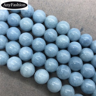 Aquamarine Beads หินย้อมเครื่องประดับ 4-12 มม . Diy สําหรับผู้หญิง