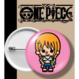 ONEPIECE BADGE เข็มกลัด วันพีช นามิ พื้นชมพู NAMI PINK