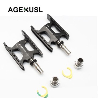 Aceoffix จักรยานเหยียบ Dual Quick Release เหยียบสำหรับ พับจักรยาน CNC เหยียบ 3 แบริ่ง