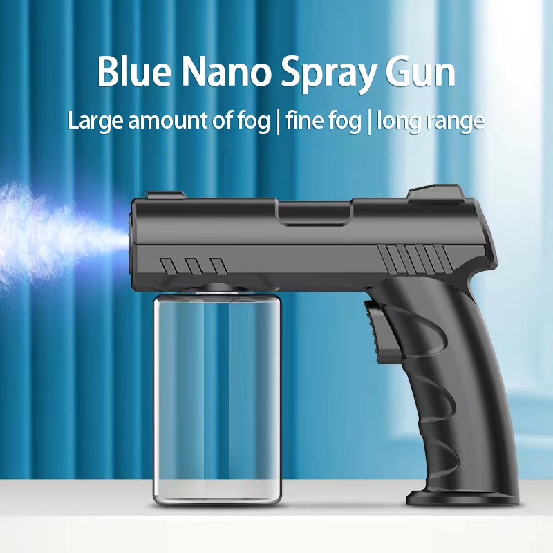 【HOT  SALE】 2021 New 280ML Wireless Nano Blue Light Steam Spray Atomizer Fogging Spray Gun USB Charging 无线消毒喷雾器 消毒枪 纳米蓝光