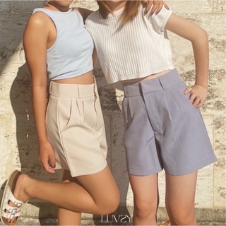 Luvsy :Sister Shorts กางเกงขาสั้นเอวสูง ตะขอหน้า เก็บทรง ไม่รั้งเป้าพรางสะโพกเริ่ด(มี4 สี)