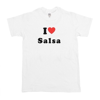 เสื้อยืด พิมพ์ลายเต้นรําละติน I Love SALSA สําหรับผู้ชาย