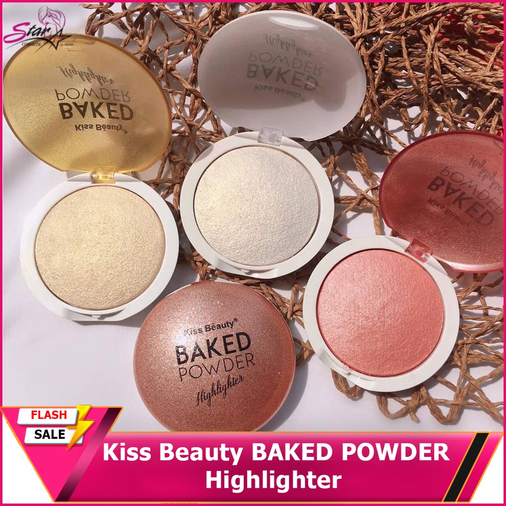 Kiss beauty Baked Powder Highlighter 1 Pieces highlighter​ สุดยอดไฮไลท์​