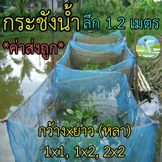 กระชังน้ำ 0.9x0.9 1x2 2x2 สูง 1.2 เมตร กระชังเลี้ยงปลา กระชังปลา กระชังกุ้ง กระชังกบ กระชังเลี้ยงกบ เลี้ยงในน้ำ