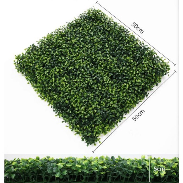 หญ้าเทียม ตีนเป็ด ขนาด 50×50cm เกรด A มี UV  ทนทานและหนาแน่นมาก จัดสวนแนวตั้ง ติดผนัง ใช้จัดสวนทั้งภายในและภายนอก