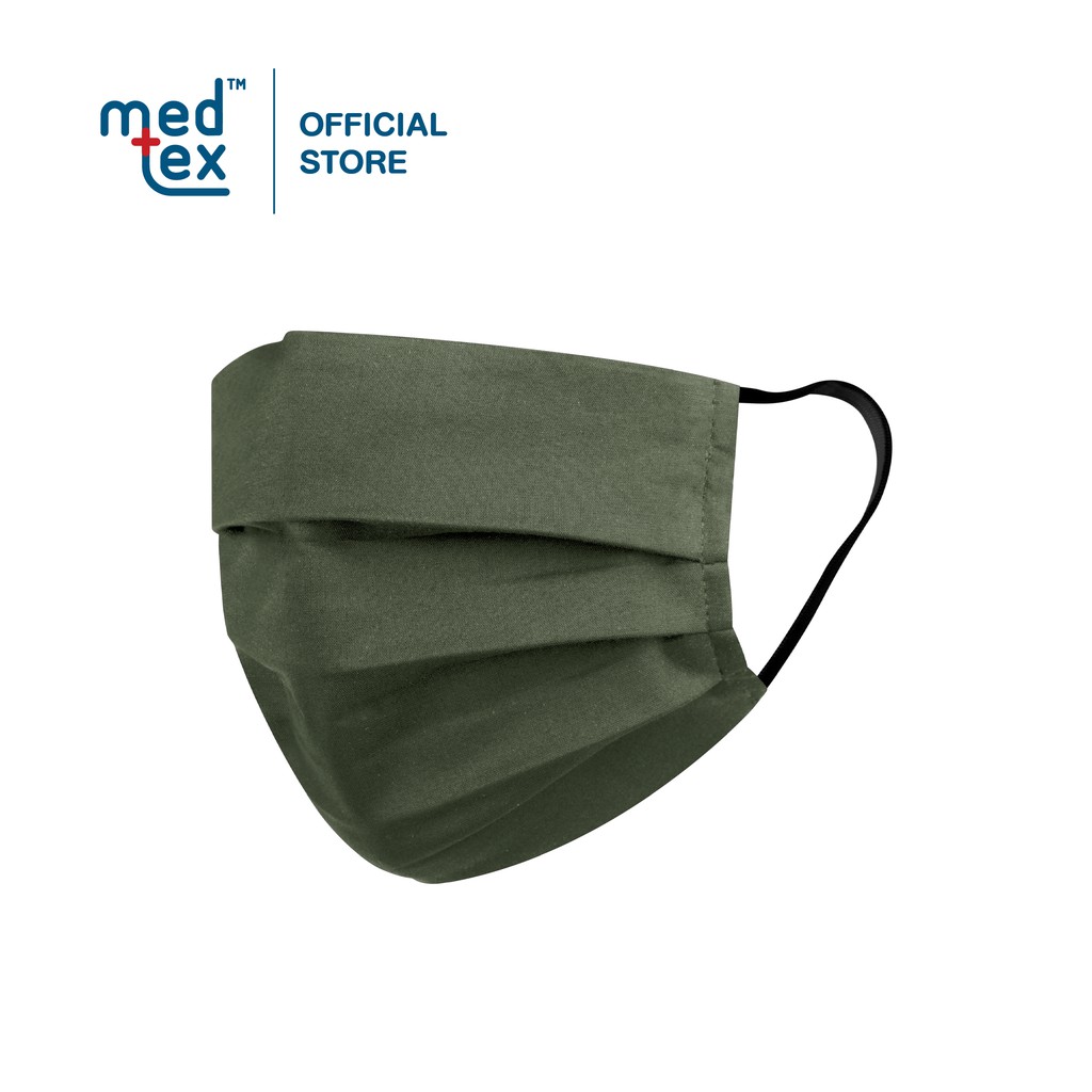 Medtex รุ่น M3 หน้ากากผ้ามัสลิน 3 ชั้น สีเขียวขี้ม้า