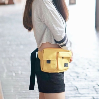 Belt Bag two pocket in yellow