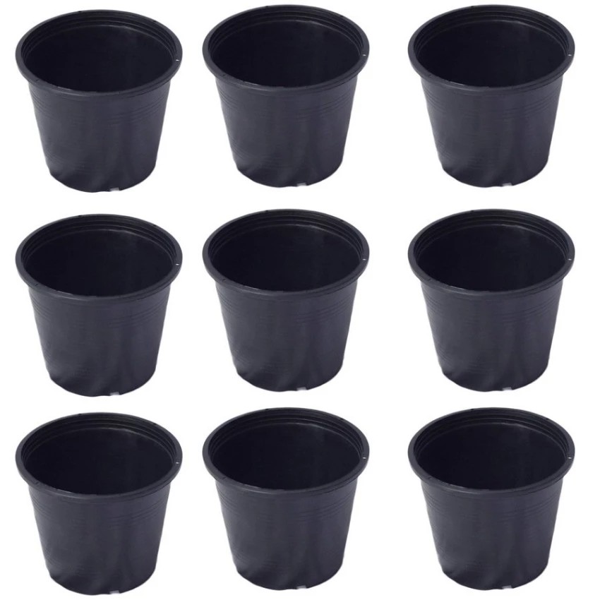 Papamami Pots Round Black Plastic กระถางพลาสติกกลม 2.5 นิ้ว 9 ใบ (สีดำ)
