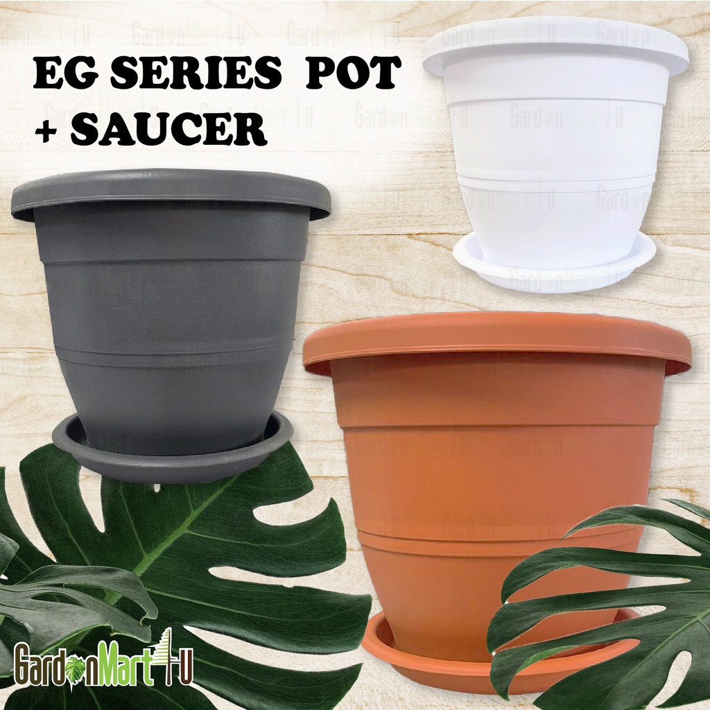 <GardenMart4U> Baba ย่อยสลายได้ EG Series หม้อ+จานรอง EG-260/ EG-310/ EG-392/ EG-465