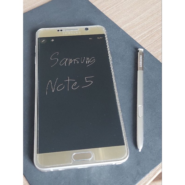 ส่งต่อ Samsung Note5 สีทองพร้อมปากกา สภาพสวย85% แถมฟรีสายชาร์จ เคสใสกันกระแทก
