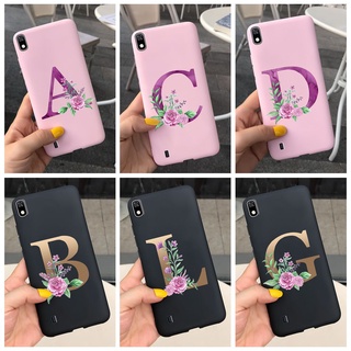 เคสโทรศัพท์มือถือ ซิลิโคนนุ่ม ลายตัวอักษร สีดํา สําหรับ Samsung Galaxy A10 SM-A105F A10 A 10 2019