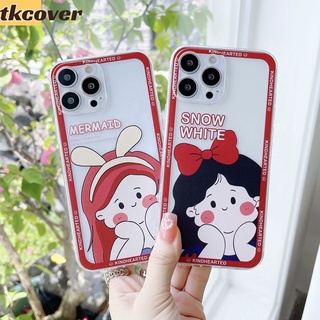 เคสโทรศัพท์มือถือ ซิลิโคนนุ่ม TPU ใส ลายสโนว์ไวท์น่ารัก สําหรับ Vivo X70 X60 X50 Pro V21 V21e V20 V20 SE V19 V17 V15 Pro Neo V11i V5S V5 Lite S1 Pro Y9S