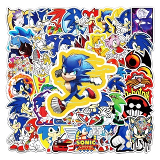 พร้อมส่ง japan anime game sonic the hedgehog game โซนิคเดอะเฮดจ์ฮ็อก Sega sticker สติกเกอร์กันน้ำรูปแบบที่แตกต่ 50ชิ้น