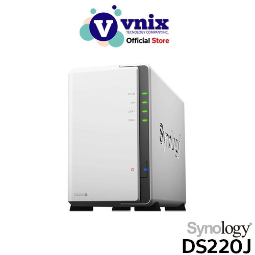 Synology รุ่น DS220J อุปกรณ์ NAS Cloud Storage DiskStation 2-Bay สินค้ารับประกันศูนย์ 2 ปี