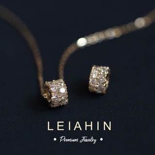 LEIAHIN เสานำโชคสร้อย สร้อยสแตนเลสแท้ 100% สร้อยคอทองคำ 18k, เครื่องประดับแฟชั่นผู้หญิง สามารถใส่ตอนอาบน้ำได้ จะไม่เปลี่ยนเป็นสีดำ