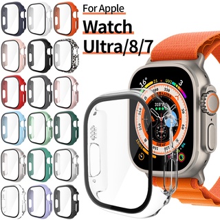 2 in 1 เคสกระจกนิรภัยกันชนหน้าจอ สําหรับ Apple Watch Series 8 Ultra 49 มม. 41 มม. 45 มม. iWatch Series 7 8