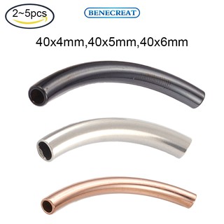 Benecreat 1 ~ 5 ชิ้น 304 หลอดลูกปัดสแตนเลส 40X5 มม . หลุม : 3 . 5 มม .